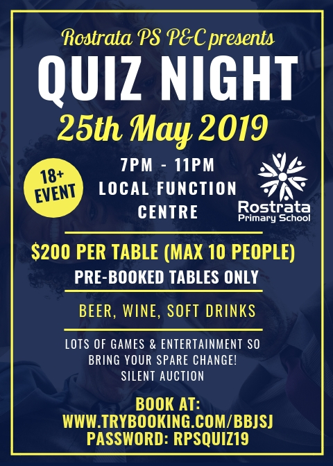 Rostrata P and C Fundraiser Quiz Night